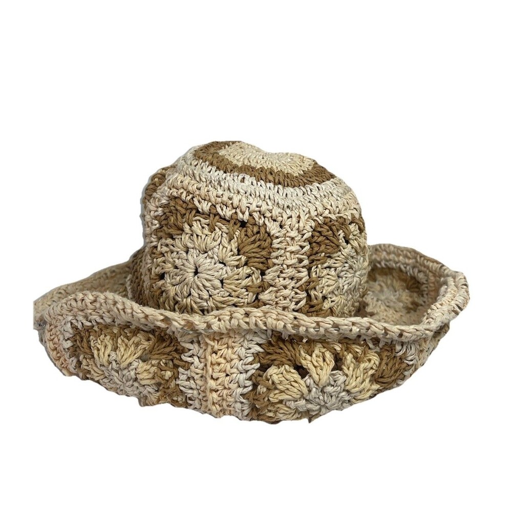 Steve Madden Y2K Straw Hat Boho Wide Brim Paper Yarn